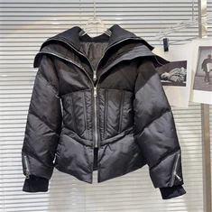 Moda - naprej črna puffer jakna